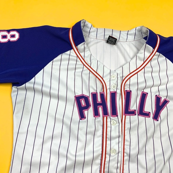 Vtg Soho Babe Sports Philly Baseball Top Shirt - Picture 2 of 7